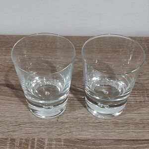 Crate&Barrel Transparent Glass Tumblers, Whiskey Glass, set of 2